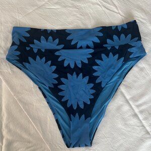 Aerie Hi-cut Blue Floral Swim Bottoms